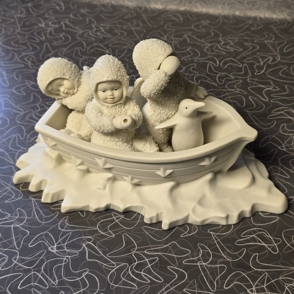 Dept 56 Snowbabies WINKEN,BLINKEN & NOD Boat Christmas Penguin - Picture 1 of 12
